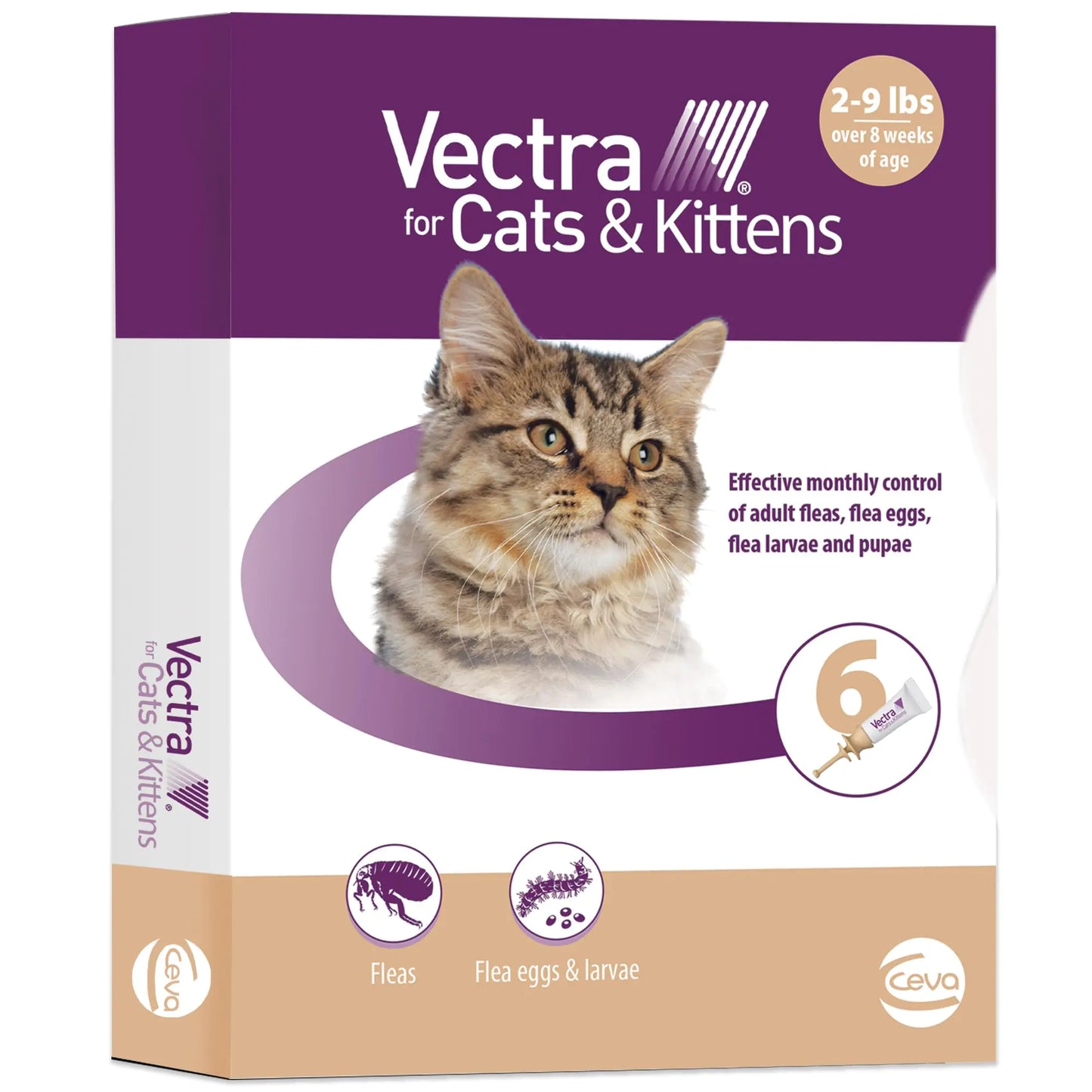 Vectra Flea Treatment for Cats | Small Cats 2-9 lbs | 6-Month Supply