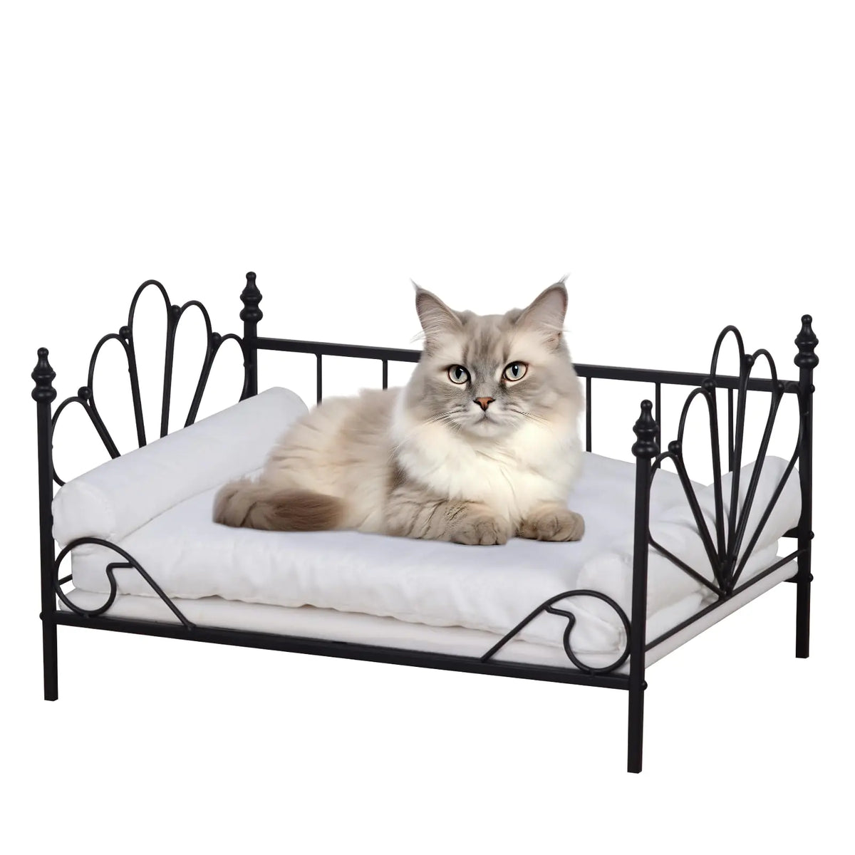 Metal Frame Pet Sofa Bed Black - Elevated Dog/Cat Couch with Washable Cover