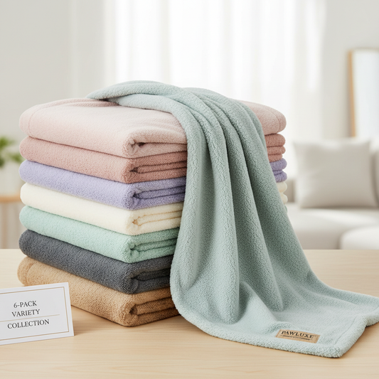 6-Pack Collection of Colorful Fleece Blankets