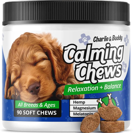 Calming Chews for Dogs | Anxiety Relief with Melatonin | 90 Chews