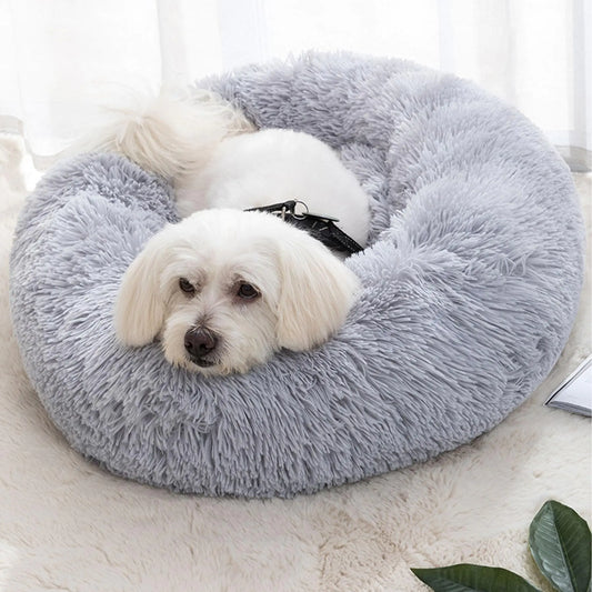 Fluffy Donut Pet Bed - Calming Bed for Dogs & Cats