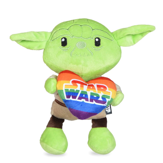 Star Wars Yoda Pride Rainbow Squeaky Toy 9" - Galaxy Heart Licensed Pet Toy