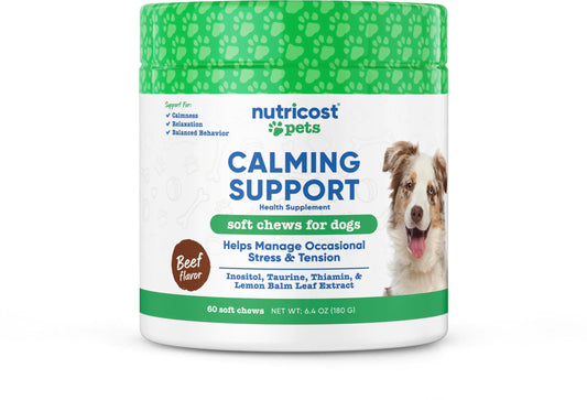 Nutricost Calming Support Chews for Dogs | Stress & Tension Relief | 60 Chews