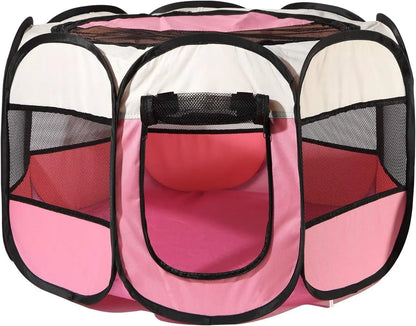 Portable Pet Playpen 29x29x17" - Foldable Dog/Cat Tent for Travel & Camping