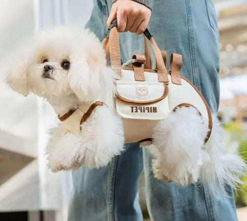 Portable Pet Crossbody Carrier Bag - Hands-Free Travel Bag for Small Dogs & Cats