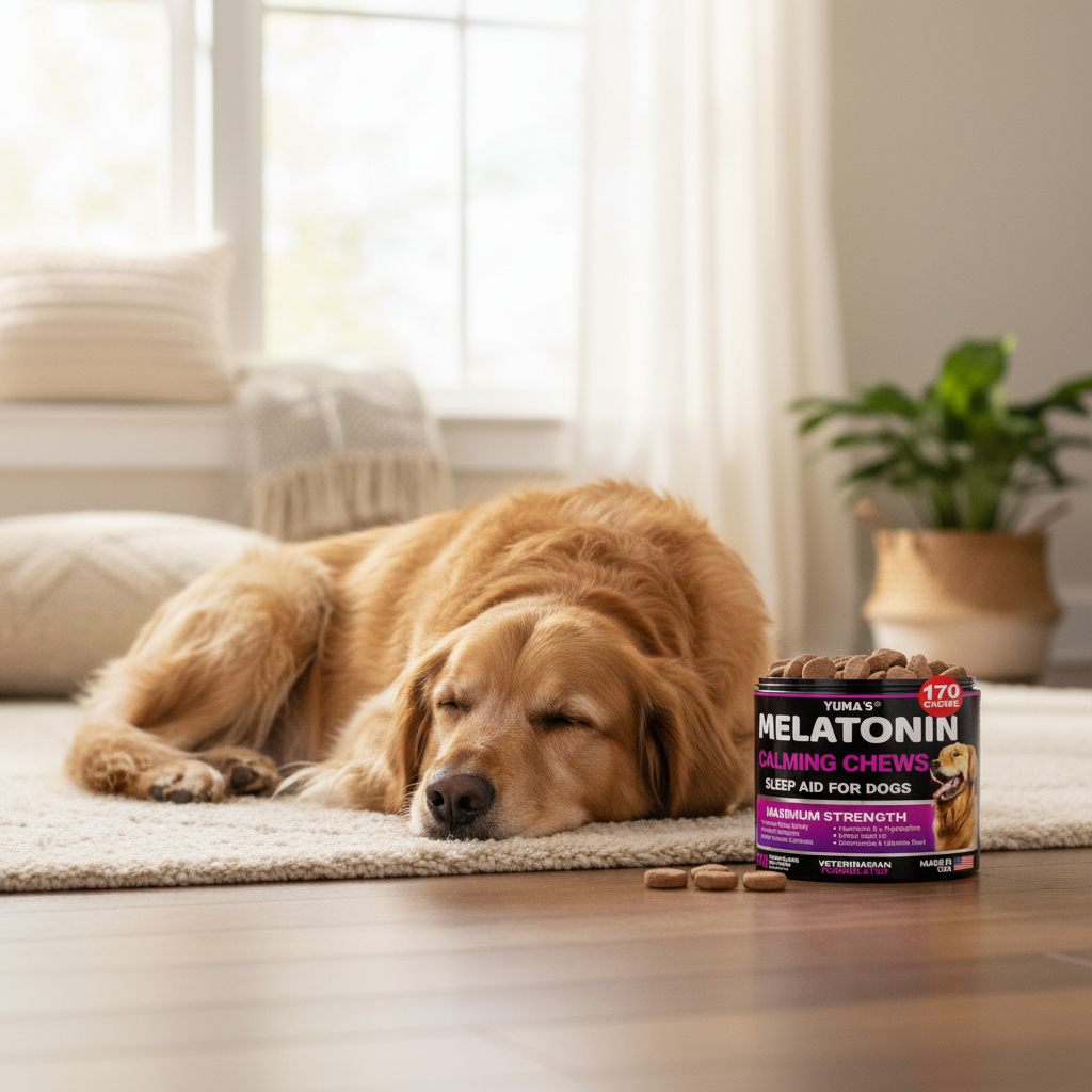 Dog Sleeping Peacefully After Melatonin Chews