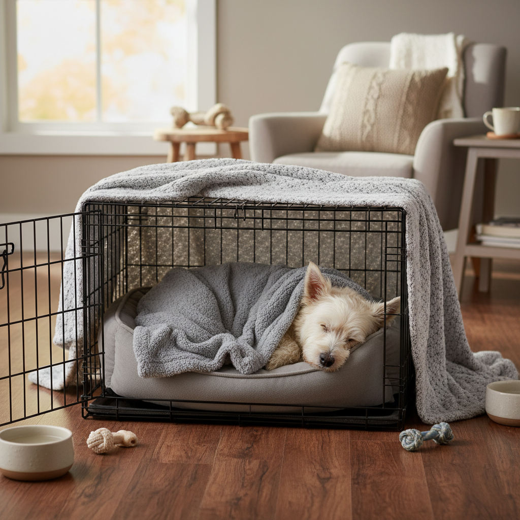 Dog Sleeping Peacefully on Soft Fleece Blanket