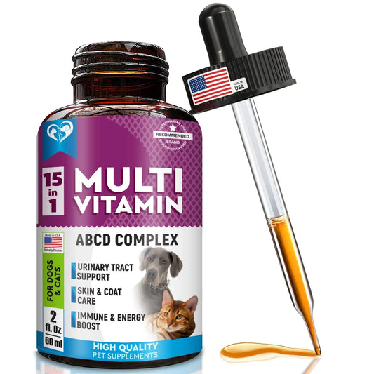 Pet Multivitamin Liquid - Glucosamine & Cranberry for Dogs & Cats