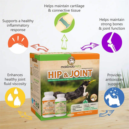 Hip & Joint Supplement for Dogs - Chondroitin, Collagen & Turmeric Chews