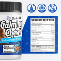 Calming Chews for Dogs - Anxiety Relief with Chamomile & Valerian Root (90 Chicken Chews)