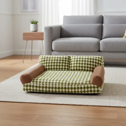 Green White Cozy Couch Bed Product Display