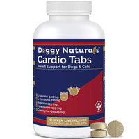 Cardio Tabs Heart Support for Dogs - L-Taurine, CoQ10 & Hawthorn (120 Tablets)
