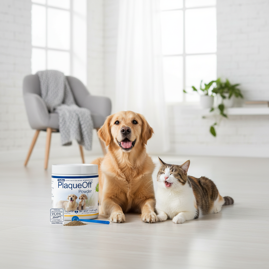 ProDen PlaqueOff premium dental powder for dogs and cats