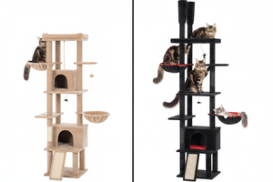 Before and after: boring vs gothic cat tree