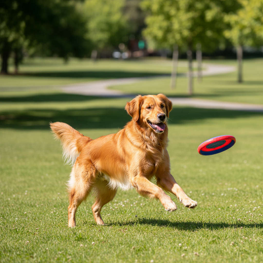 Healthy active dog with lustrous coat from Omega-3 fish oil