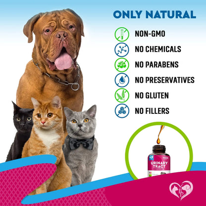 Pet UTI Relief Drops - Natural Cranberry Treatment for Cats & Dogs