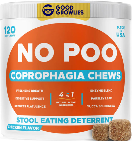 Chew No Poo - Stop Dog Poop Eating | Natural Coprophagia Treatment | 120 Soft Chews