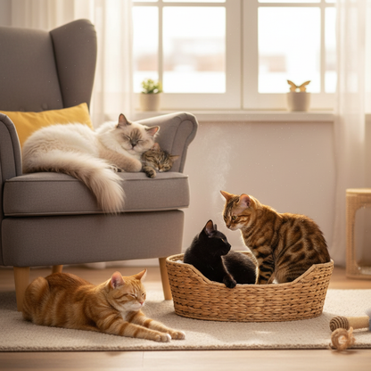 Multiple Cats Peaceful Together with Diffuser
