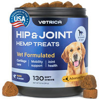 Hemp Joint Supplement for Dogs - Glucosamine Chondroitin with MSM & Turmeric - Duck Flavor Chews