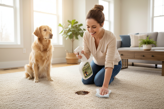 Owner confidently cleaning with product