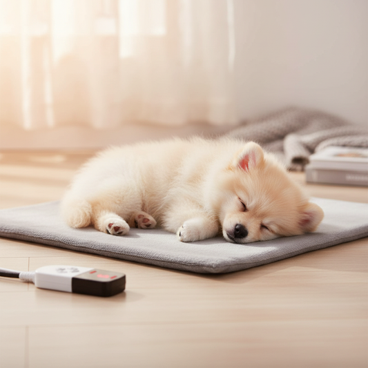 Pet Sleeping on Heating Pad