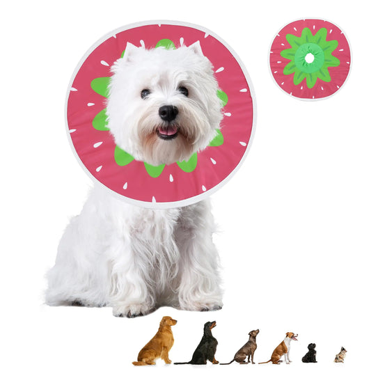 Waterproof Recovery Cone - Adjustable E-Collar (Large, Strawberry)