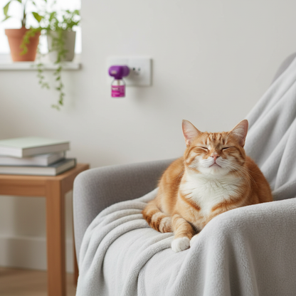 Relaxed Cat with Calming Diffuser