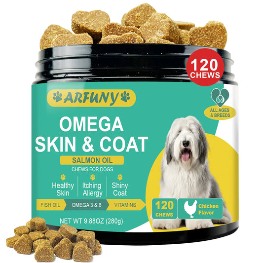 Skin & Coat Omega-3 Chews | Fish Oil for Dogs with EPA & DHA | 120 Chews