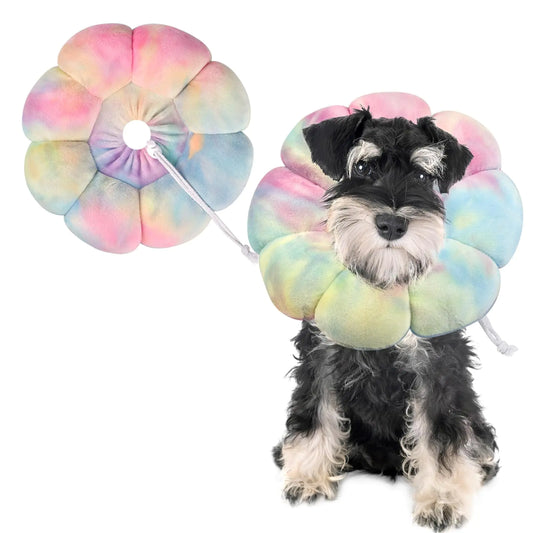 Soft Recovery Cone - E-Collar for Dogs & Cats (Large, Pink/Blue)
