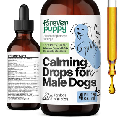 Calming Drops for Male Dogs - Liquid Ashwagandha Supplement (4 oz)